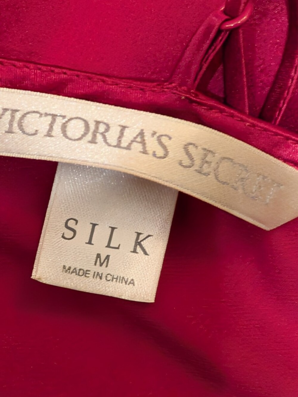 Victoria's Secret 100% Silk Slip Dress Berry Satin Chemise size Medium coquette - Picture 3 of 8